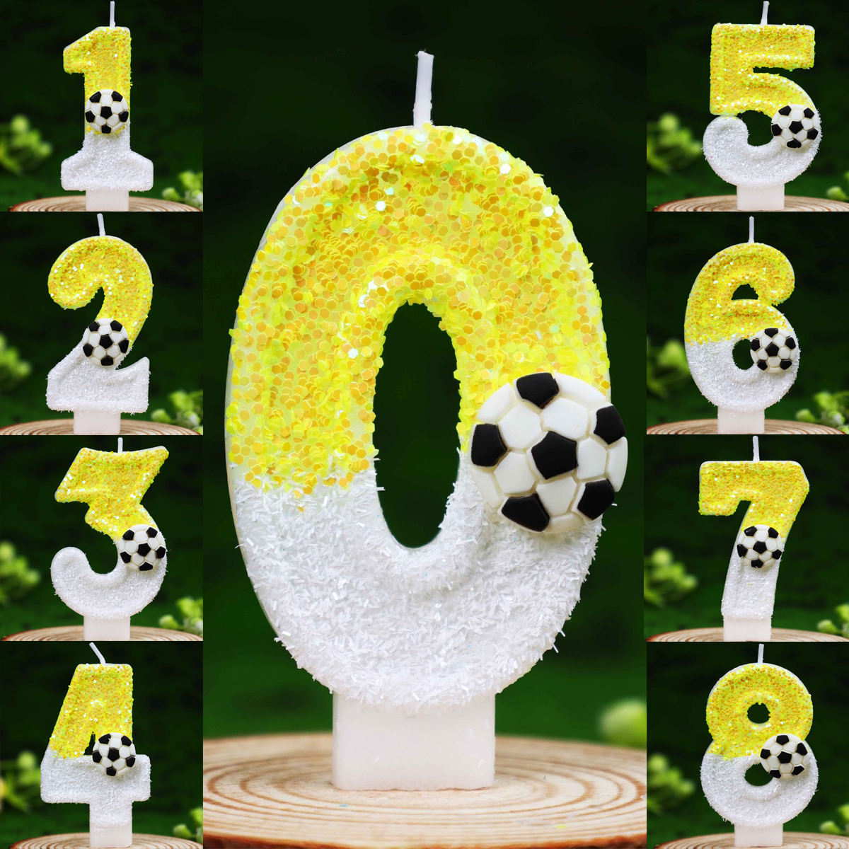 Candle Supplies In - Yellow White Sequins Sports Football Digital