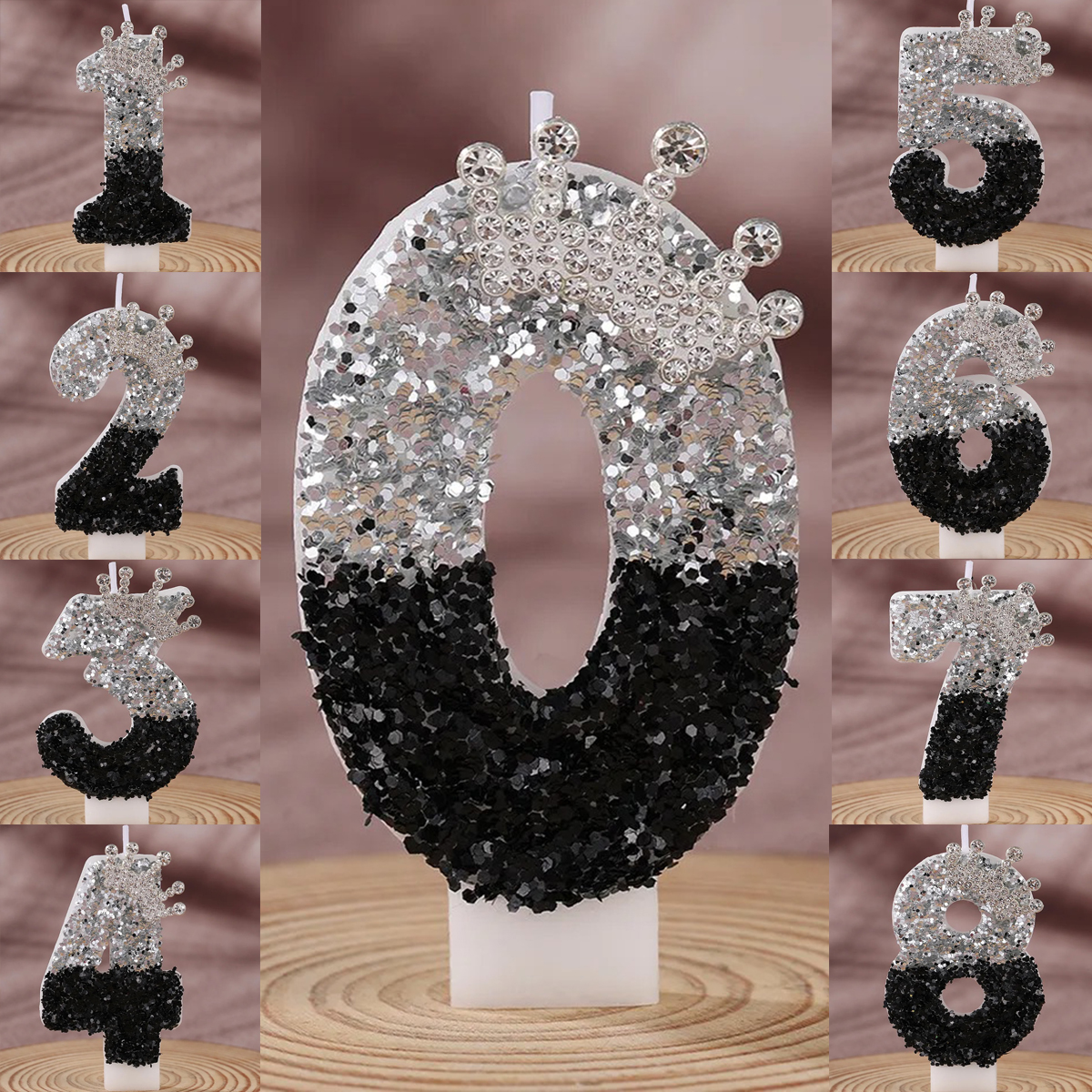 Candle Supplies In - Black Silver Gradient Crown Handmade DIY