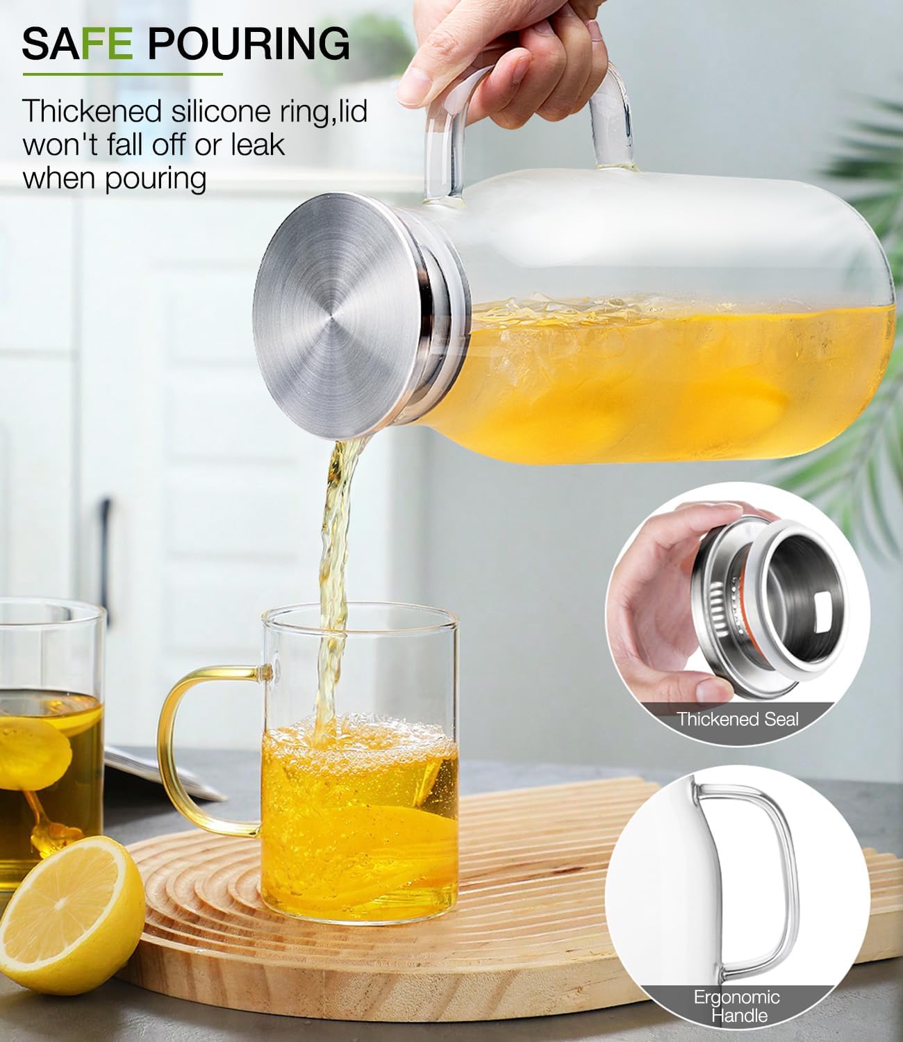 68oz Borosilicate Glass Pitche - Pour Spout Pitcher ulasan dan harga