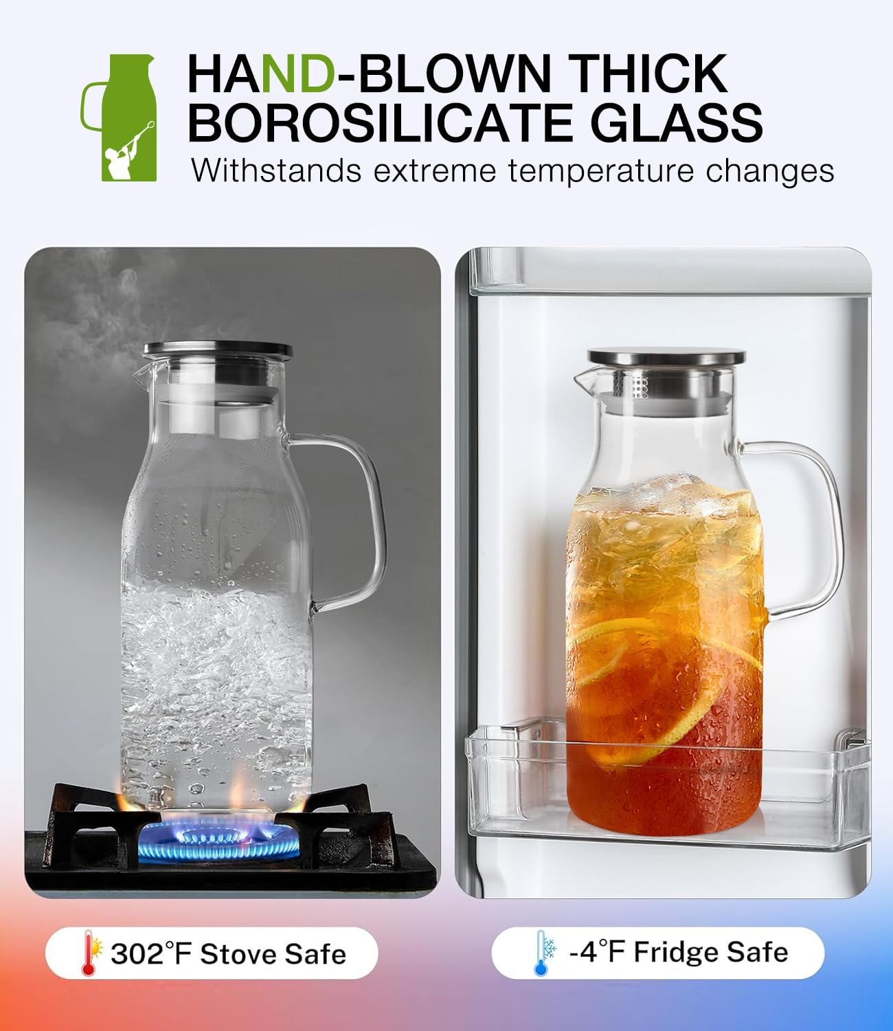 68oz Borosilicate Glass Pitche - Pour Spout Pitcher ulasan dan harga