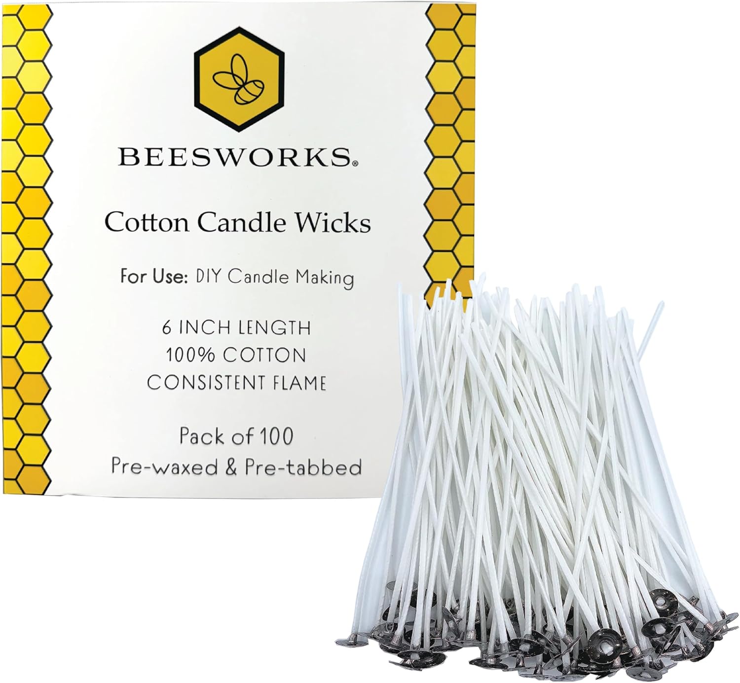 100 Pre-Waxed Cotton Candle Wi - Cotton Wick 6 Inch ulasan dan harga