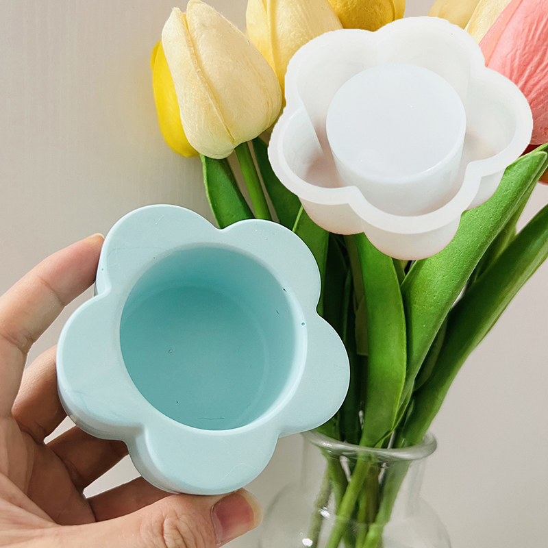 Flower Candle Cup Cement Mold  - Candle Quotes ulasan dan harga