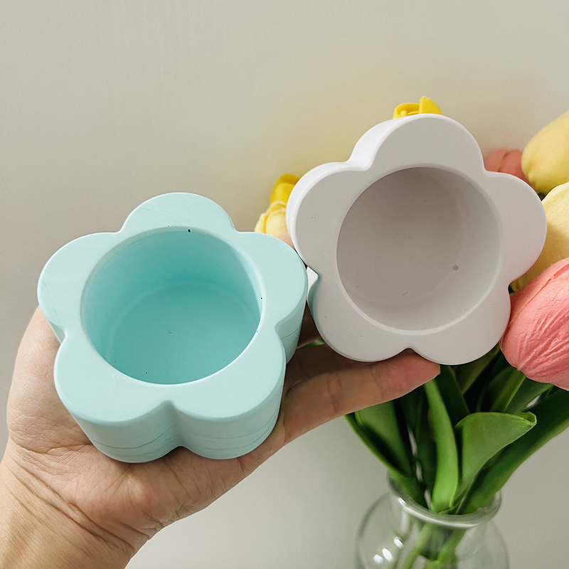 Flower Candle Cup Cement Mold  - Candle Quotes ulasan dan harga