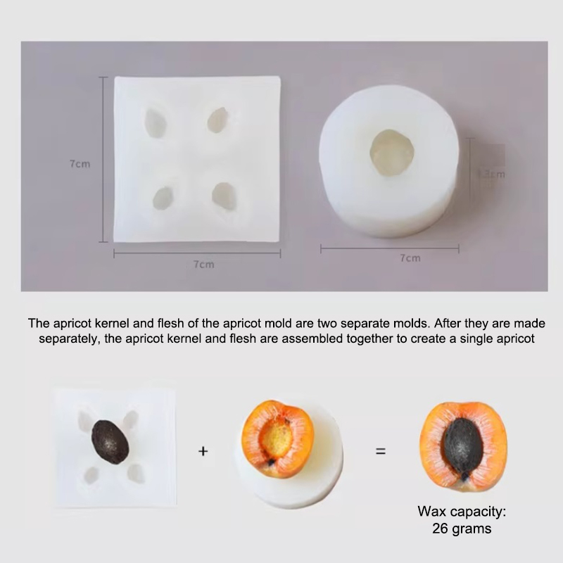 3D Apricot Fruit Candle Silico - Candle Supplies In ulasan dan harga