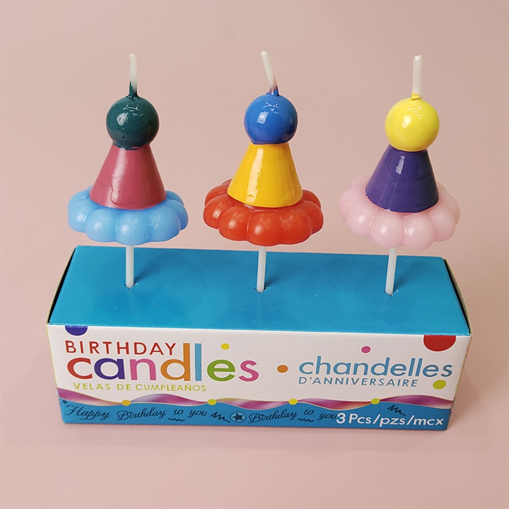 3PCS Party Hat Birthday Candle - Candle Supplies In ulasan dan harga