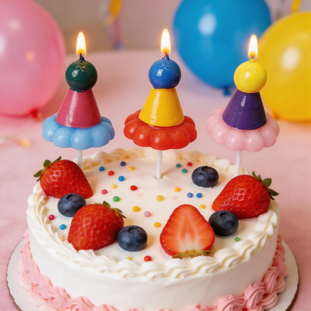 3PCS Party Hat Birthday Candle - Candle Supplies In ulasan dan harga
