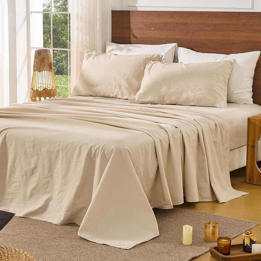 Queen Size Linen Bed Sheets -  - Cotton Wick 6 Inch ulasan dan harga