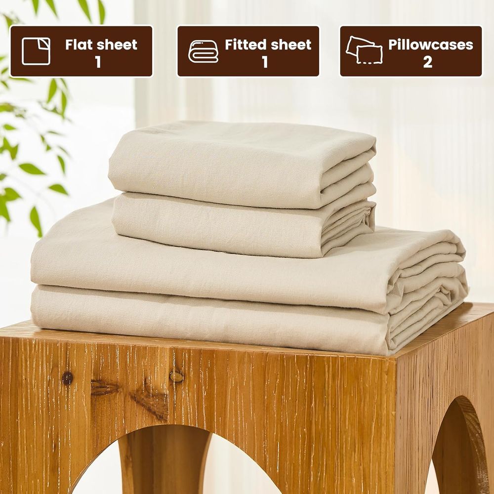 Queen Size Linen Bed Sheets -  - Cotton Wick 6 Inch ulasan dan harga