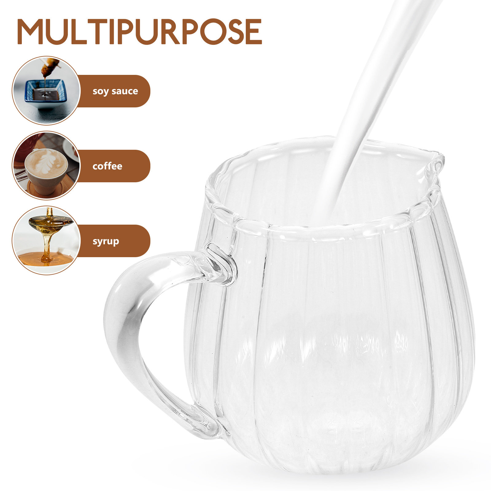 Glass Creamer Pitcher Mini Mil - Pour Spout Pitcher ulasan dan harga