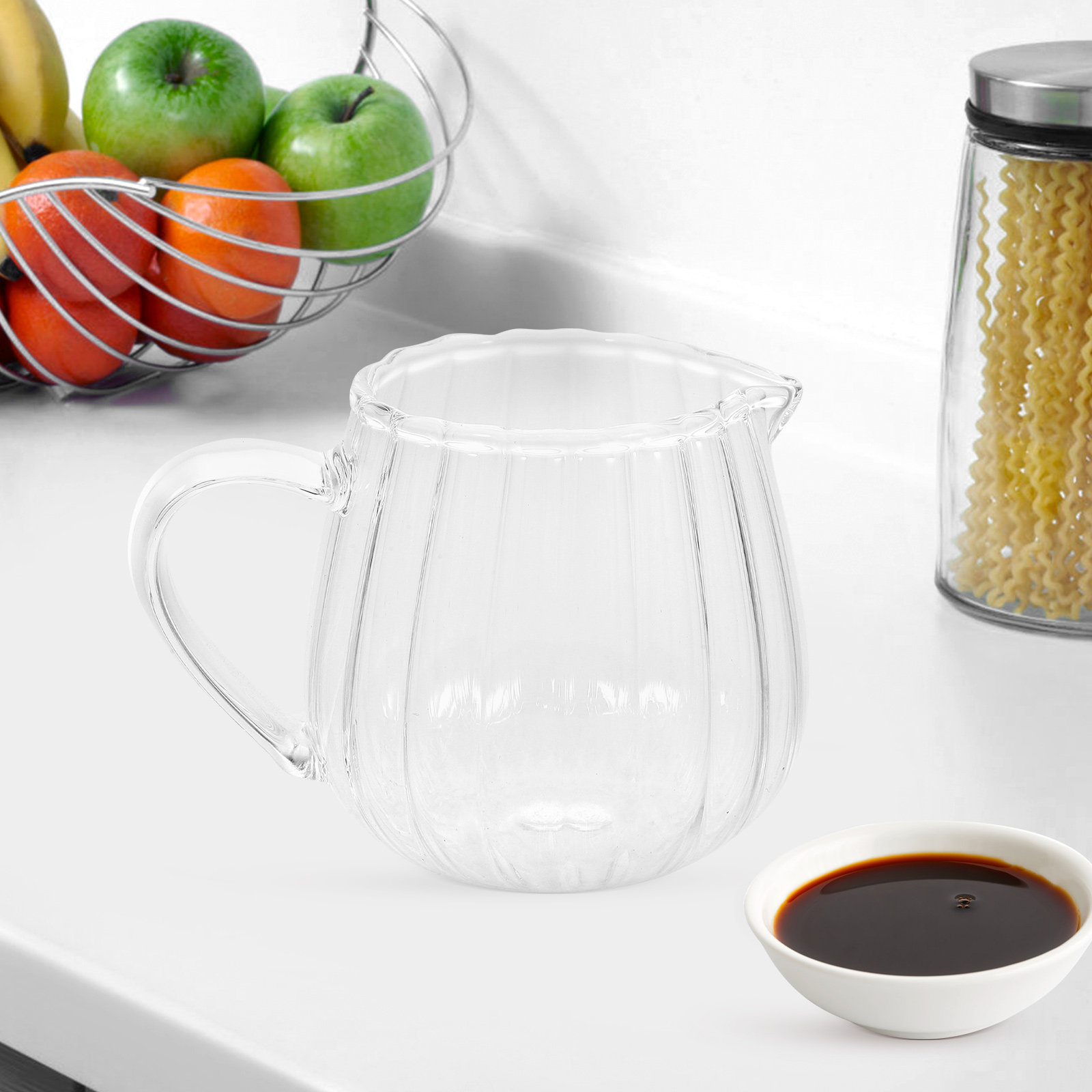Glass Creamer Pitcher Mini Mil - Pour Spout Pitcher ulasan dan harga