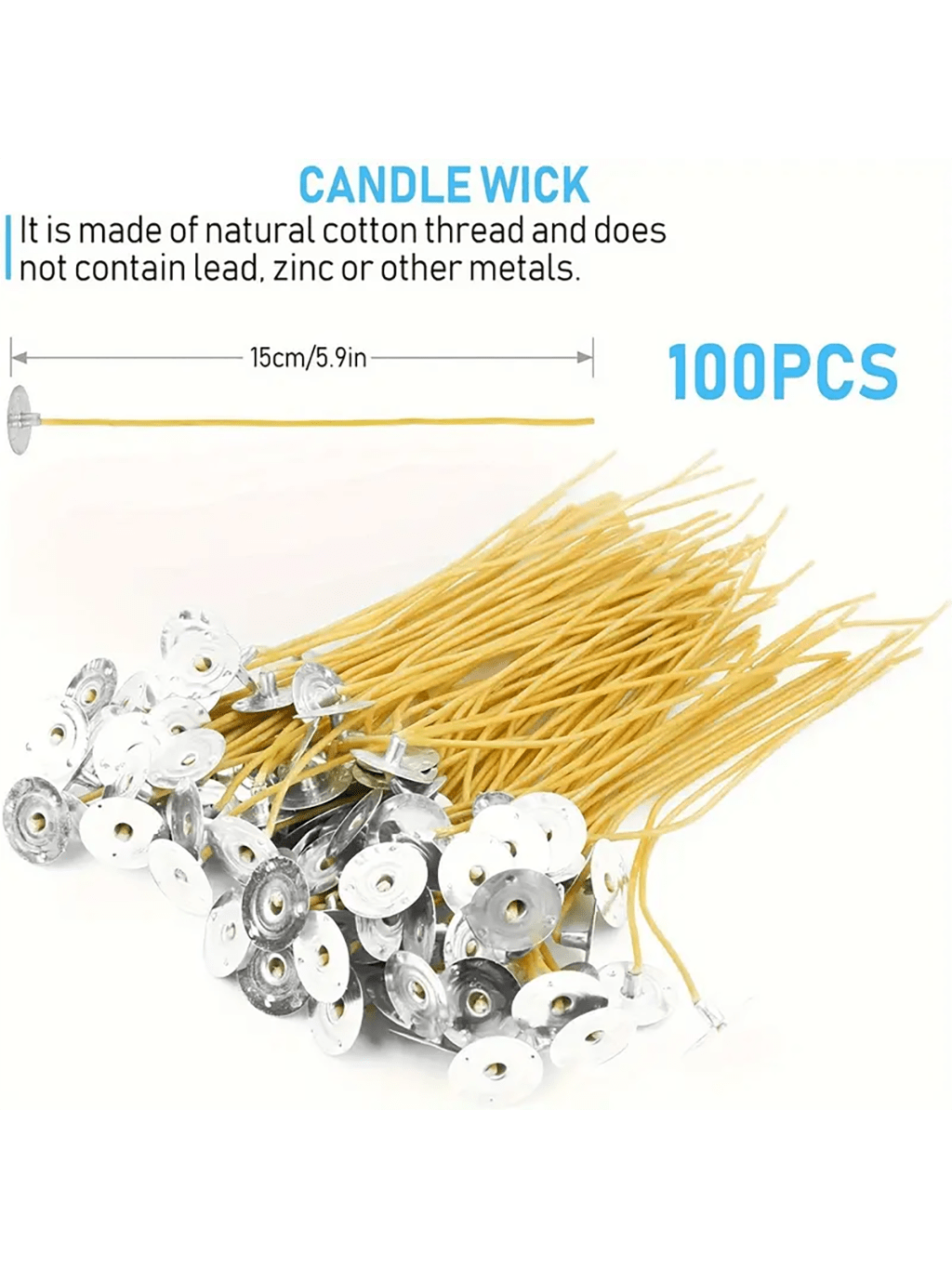 100 6-inch pre-waxed beeswax a - Cotton Wick 6 Inch ulasan dan harga