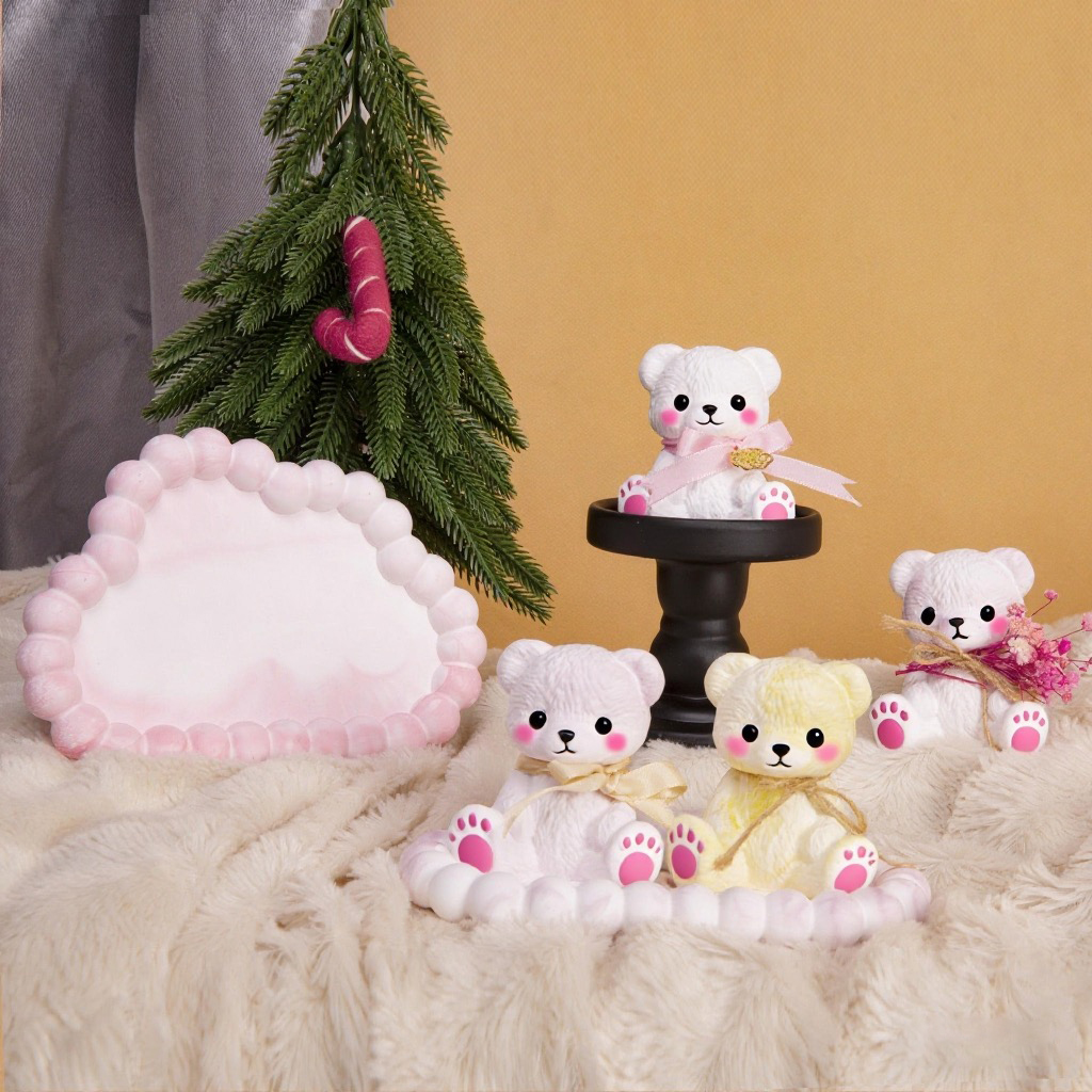 3PCS Couple Bear Silicone Mold - Candle Supplies In ulasan dan harga