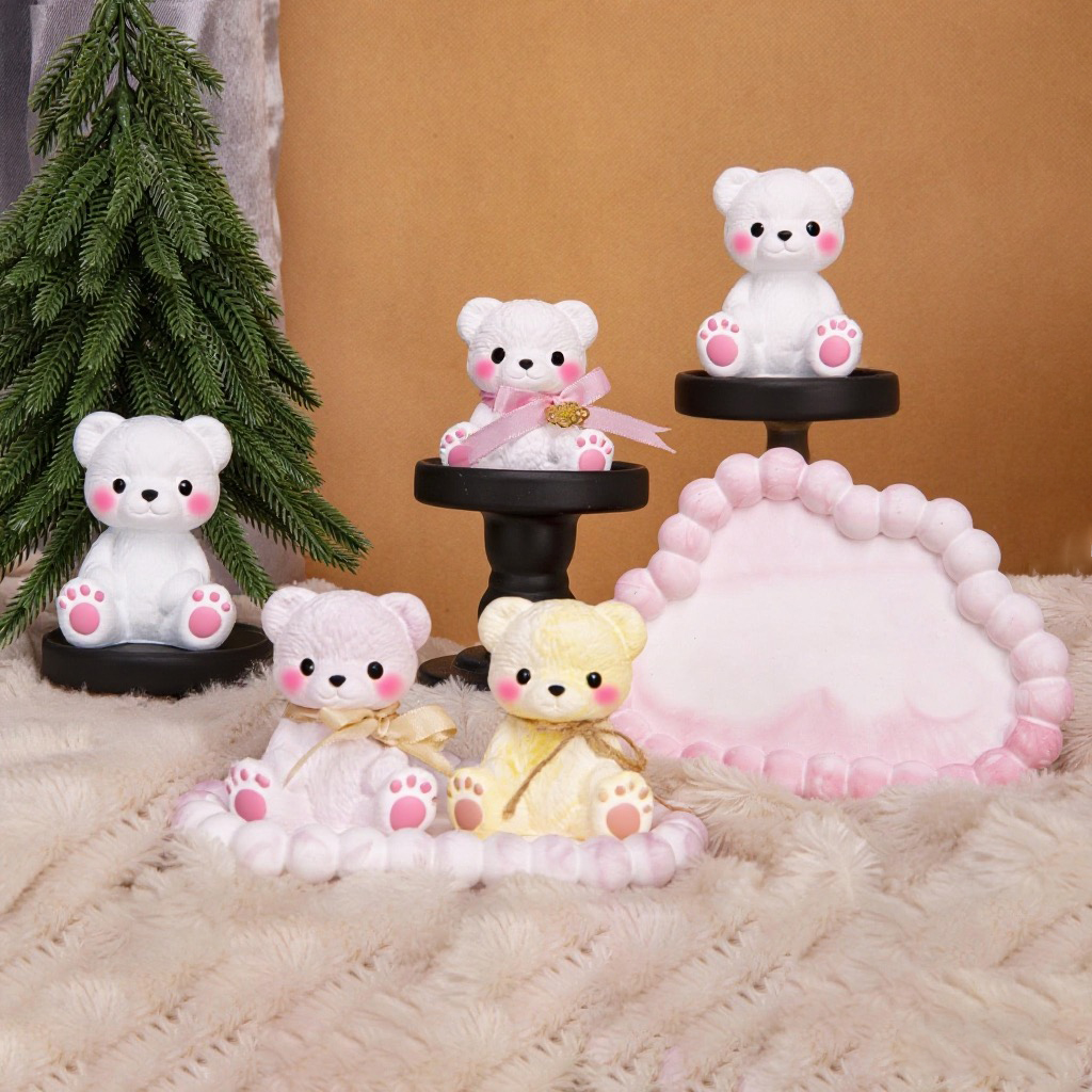 3PCS Couple Bear Silicone Mold - Candle Supplies In ulasan dan harga