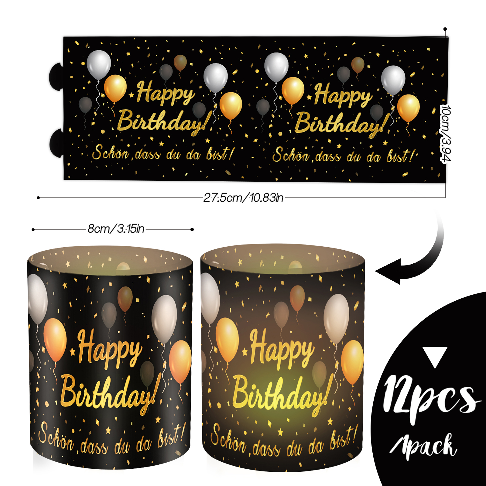 12pcs Happy Birthday Candle Ta - Candle Quotes ulasan dan harga