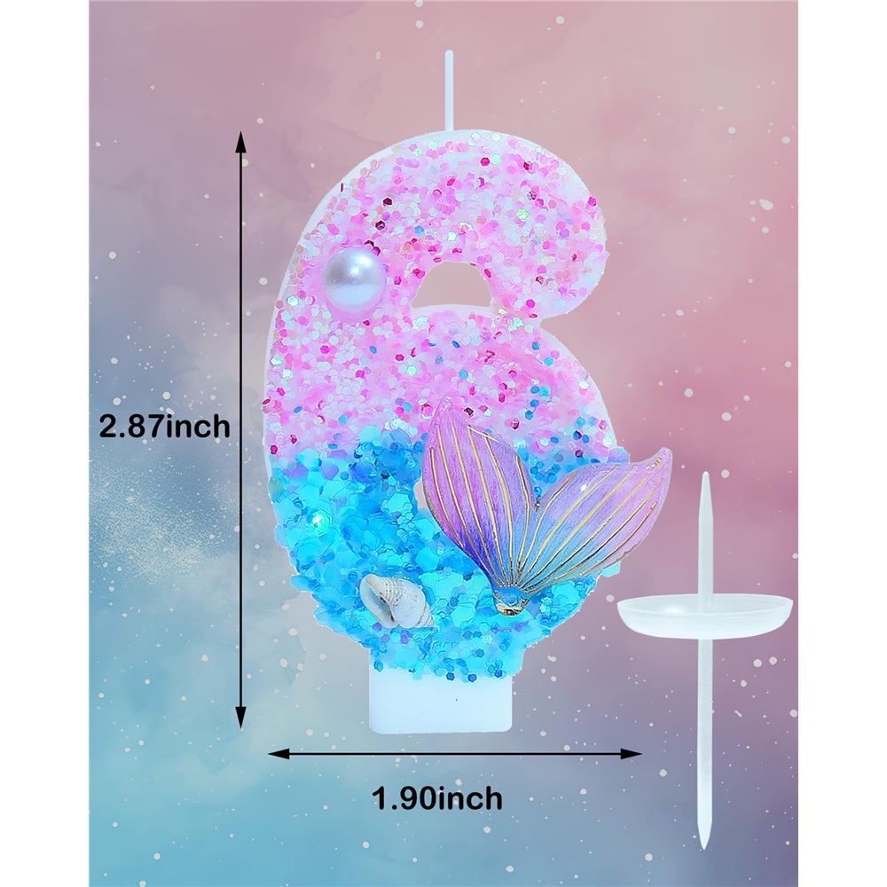 Mermaid Themed Birthday Candle - Candle Supplies In ulasan dan harga