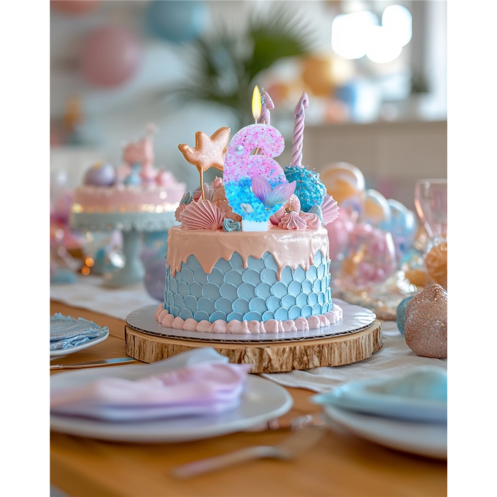 Mermaid Themed Birthday Candle - Candle Supplies In ulasan dan harga