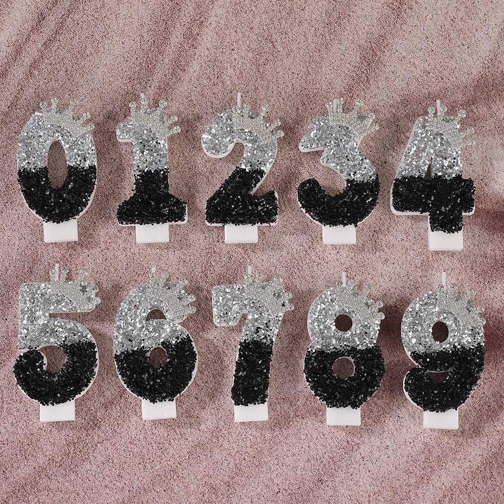 Black Silver Gradient Crown Ha - Candle Supplies In ulasan dan harga